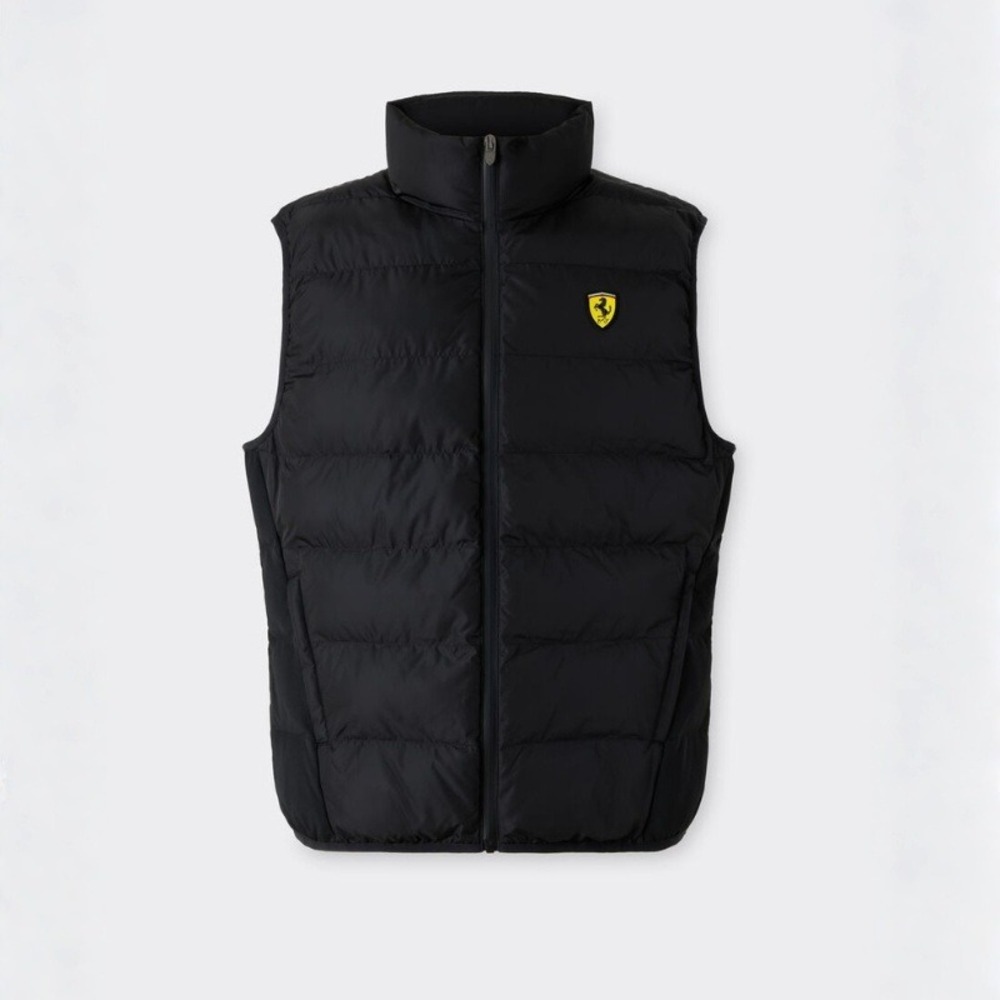 Ferrari Scuderia Padded Gilet Puffer Vest Black Quilted Racing F1 Large NWOT